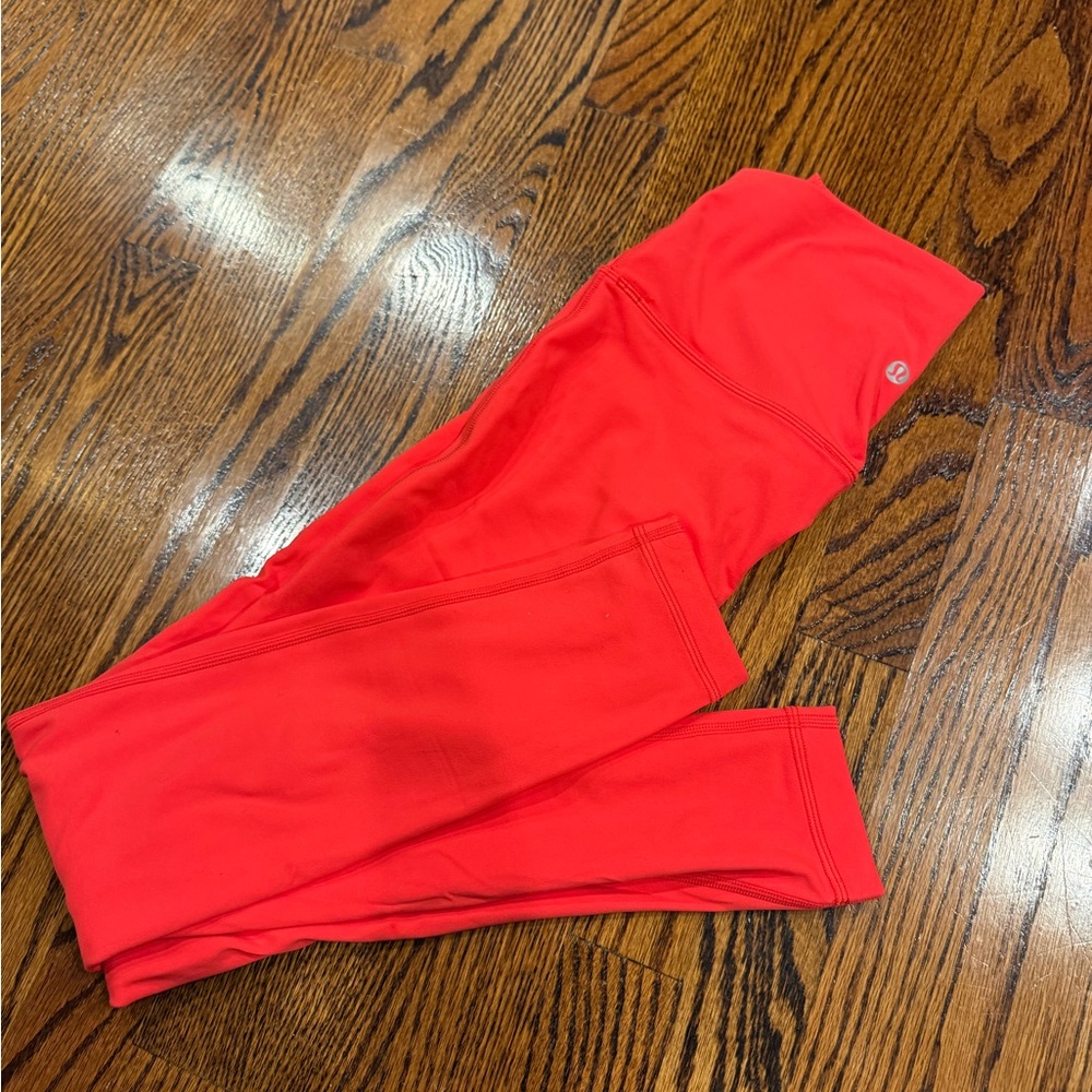 lululemon athletica Vibrant Red Leggings (Never Worn)